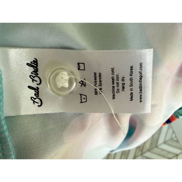 Bad Birdie Mens XL Hawaiian Floral Polo Shirt Tropical Short Sleeve Polyester - Picture 8 of 8